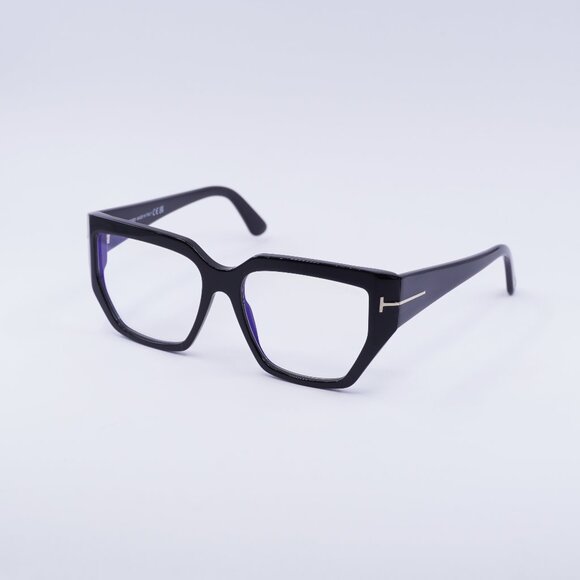 Tom Ford FT5951-B 001 Eyeglasses Black 54mm Square Frame, Blue Light Block - Picture 1 of 9